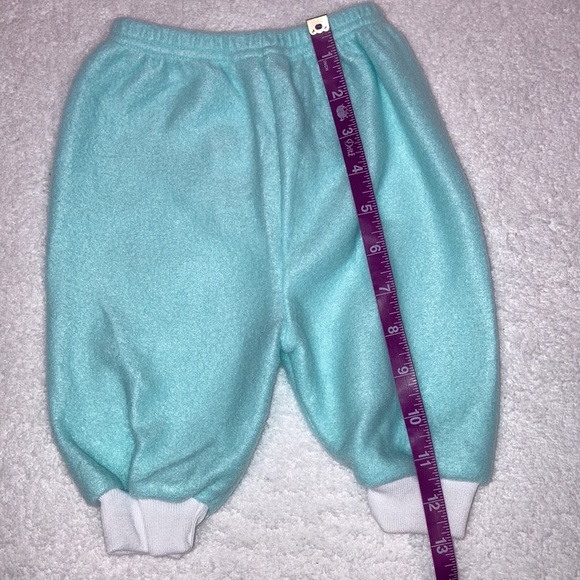 Vintage y2k wee works soft fleece mint green kitty cat matching set 3/6m - Picture 7 of 8